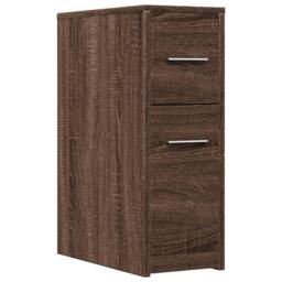 Berkfield Home Narrow Bathroom Cupboard with Wheels Brown Oak Engineered Wood - thumbnail 1