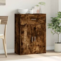 Berkfield Home Sideboard Smoked Oak 60x30x84 cm Engineered Wood in Brown - Size: 60 x 30 x 84 cm - thumbnail 3