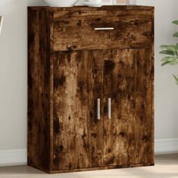 Berkfield Home Sideboard Smoked Oak 60x30x84 cm Engineered Wood in Brown - Size: 60 x 30 x 84 cm - thumbnail 1