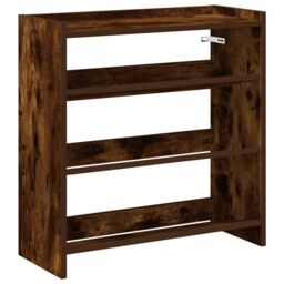 Berkfield Home Shoe Rack Smoked Oak 60x25x62 cm Engineered Wood in Brown - Size: 60 x 25 x 62 cm - thumbnail 2