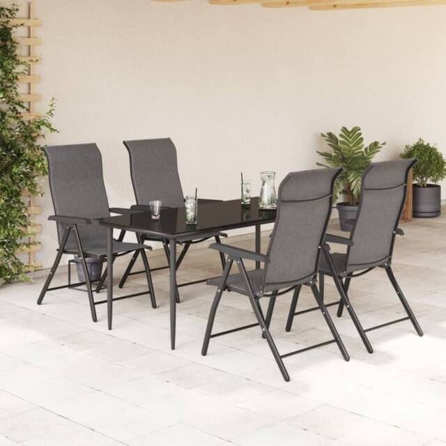Berkfield Home Beautiful Folding Garden Chairs 4 pcs Grey Poly Rattan - image 1