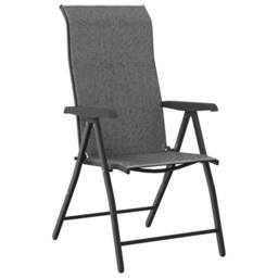 Berkfield Home Beautiful Folding Garden Chairs 4 pcs Grey Poly Rattan - thumbnail 4