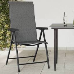 Berkfield Home Beautiful Folding Garden Chairs 4 pcs Grey Poly Rattan - thumbnail 2