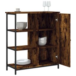 Berkfield Home Sideboard Smoked Oak 70x30x80 cm Engineered Wood in Brown - Size: 70 x 30 x 80 cm - thumbnail 4
