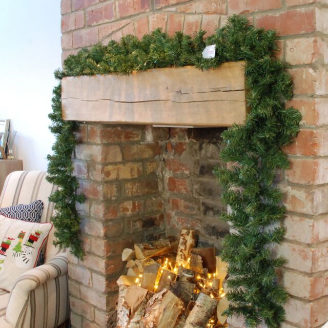 Samuel Alexander 270cm (9ft) x 25cm Pine Christmas Garland Decoration Green - Size: 270 cm (9ft) x 25 cm - image 1
