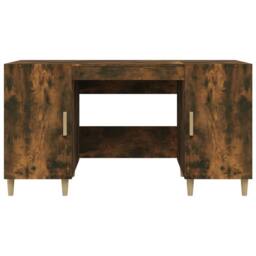Berkfield Home Decorative Desk Smoked Oak 140x50x75 cm Engineered Wood in Brown - Size: 140 x 50 x 75 cm - thumbnail 6
