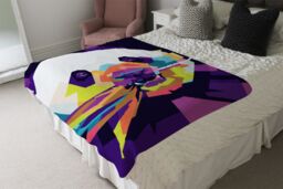 Benjamin Tate Design Colorful pop art of Panda Designer Blanket in Natural - Size: 120 cm x 150 cm - thumbnail 4
