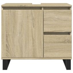 Berkfield Home Bathroom Cabinet Sonoma Oak 65x33x60 cm Engineered Wood in Brown - Size: 65 x 33 x 60 cm - thumbnail 3