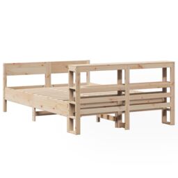 Berkfield Home Bed Frame without Mattress 120x200 cm Solid Wood Pine in Brown - Size: Small Double - thumbnail 6