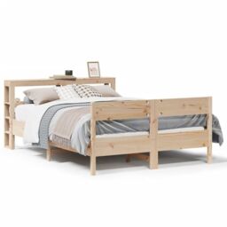 Berkfield Home Bed Frame without Mattress 120x200 cm Solid Wood Pine in Brown - Size: Small Double - thumbnail 2