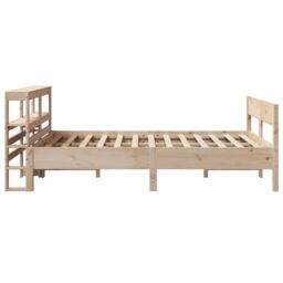 Berkfield Home Bed Frame without Mattress 120x200 cm Solid Wood Pine in Brown - Size: Small Double - thumbnail 5
