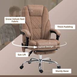 STILVORA Heated Massage Office Chair with Recline, Footrest & Brown Finish - thumbnail 9