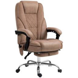 STILVORA Heated Massage Office Chair with Recline, Footrest & Brown Finish - thumbnail 5