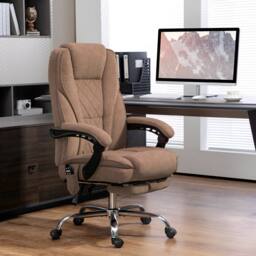 STILVORA Heated Massage Office Chair with Recline, Footrest & Brown Finish - thumbnail 2