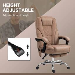 STILVORA Heated Massage Office Chair with Recline, Footrest & Brown Finish - thumbnail 7