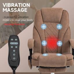 STILVORA Heated Massage Office Chair with Recline, Footrest & Brown Finish - thumbnail 6