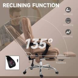 STILVORA Heated Massage Office Chair with Recline, Footrest & Brown Finish - thumbnail 8