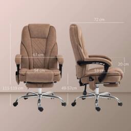STILVORA Heated Massage Office Chair with Recline, Footrest & Brown Finish - thumbnail 3