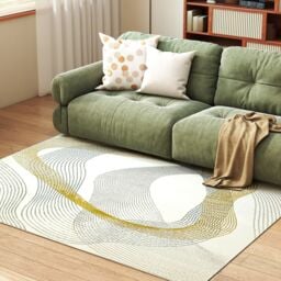 HOMCOM Machine Washable Area Rug, Allergy-Friendly Floor Carpet, Cream White - Size: 120 cm x 170 cm - thumbnail 1