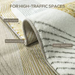 HOMCOM Machine Washable Area Rug, Allergy-Friendly Floor Carpet, Cream White - Size: 120 cm x 170 cm - thumbnail 6