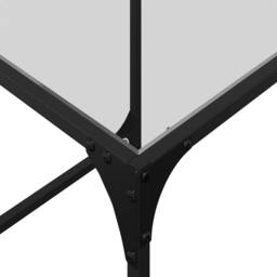 Berkfield Home Nesting Coffee Tables 2 pcs with Transparent Glass Top Steel in Black - thumbnail 7