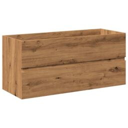 Berkfield Home Sink Cabinet with Built-in Basin Artisan Oak 101x39.5x49 cm in Brown - thumbnail 6