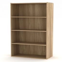 EONLION 4-Tier Wide Wooden Bookcase - Storage Cabinet with Shelves in Grey - thumbnail 3