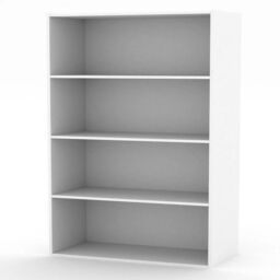 EONLION 4-Tier Wide Wooden Bookcase - Storage Cabinet with Shelves in Grey - thumbnail 5