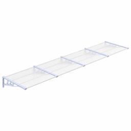 Berkfield Home Door Canopy Grey & Transparent 396x90 cm Polycarbonate in Clear - thumbnail 1