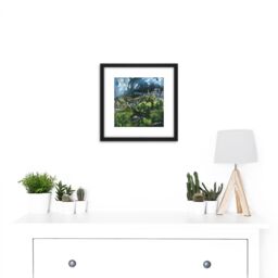 Artery8 El Greco View Of Toledo Spain Expressive Painting 8X8 Inch Square Wooden Framed Wall Art Print Picture with Mount in Black - thumbnail 2