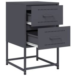 Berkfield Home Durable Bedside Cabinet Anthracite 36x39x60.5 cm Steel in Dark Grey - thumbnail 9