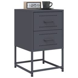 Berkfield Home Durable Bedside Cabinet Anthracite 36x39x60.5 cm Steel in Dark Grey - thumbnail 4