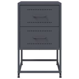 Berkfield Home Durable Bedside Cabinet Anthracite 36x39x60.5 cm Steel in Dark Grey - thumbnail 6