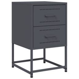 Berkfield Home Durable Bedside Cabinet Anthracite 36x39x60.5 cm Steel in Dark Grey - thumbnail 3