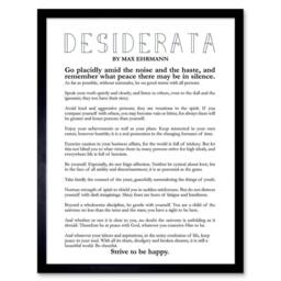 "Artery8 Quote Typograph Phrase Poetic Prose Ehrmann Desiderata Framed Art in White - Size: W12"" x H16""" - thumbnail 1