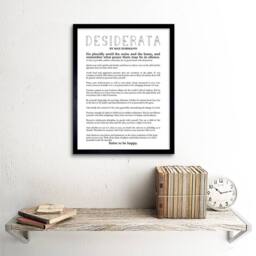 "Artery8 Quote Typograph Phrase Poetic Prose Ehrmann Desiderata Framed Art in White - Size: W12"" x H16""" - thumbnail 2