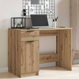 Berkfield Home Decorative Desk Artisan Oak 100x50x75 cm Engineered Wood in Brown - Size: 100 x 50 x 75 cm - thumbnail 2