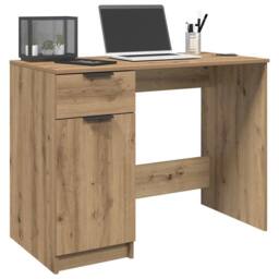 Berkfield Home Decorative Desk Artisan Oak 100x50x75 cm Engineered Wood in Brown - Size: 100 x 50 x 75 cm - thumbnail 4