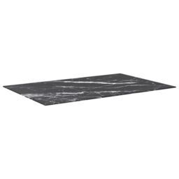 Berkfield Home Table Top Black 100x62 cm 8mm Tempered Glass with Marble Design - thumbnail 2