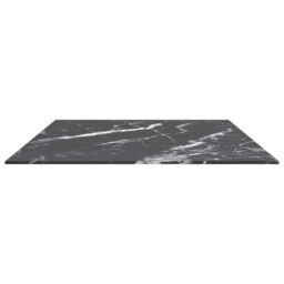 Berkfield Home Table Top Black 100x62 cm 8mm Tempered Glass with Marble Design - thumbnail 4
