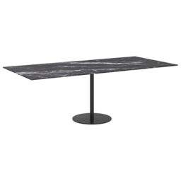 Berkfield Home Table Top Black 100x62 cm 8mm Tempered Glass with Marble Design - thumbnail 5