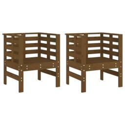 Berkfield Home Garden Chairs 2 pcs Honey Brown 61.5x53x71 cm Solid Wood Pine - thumbnail 1