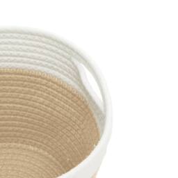 Berkfield Home Storage Baskets 2 pcs Beige & White √ò24x18 cm Cotton - Size: 24x18 cm - thumbnail 7
