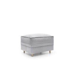 Abakus Direct Chicago Spill-Proof Velvet Footstool in Light Grey - thumbnail 2