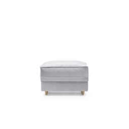 Abakus Direct Chicago Spill-Proof Velvet Footstool in Light Grey - thumbnail 1