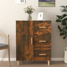 Berkfield Home Sideboard Smoked Oak 69.5x34x90 cm Engineered Wood in Brown - thumbnail 2