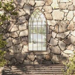 Berkfield Home Garden Mirror Sand 100x45 cm Iron for Outdoor Use in Beige