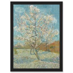 Artery8 Van Gogh The Pink Peach Tree Painting Artwork Framed Wall Art Print A4 in Black - thumbnail 1