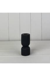 KDMD Black Ribbed Ceramic Candle Holder - thumbnail 1