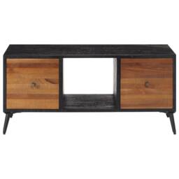 Berkfield Home Beautiful Coffee Table 90x50x41 cm Solid Reclaimed Teak in Black - Size: 90 x 50 x 41 cm